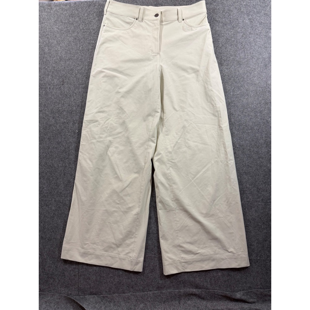 Lululemon City Sleek 5-Pocket Extra Wide Leg Pants White Women's Sz 31 LW5GD2S